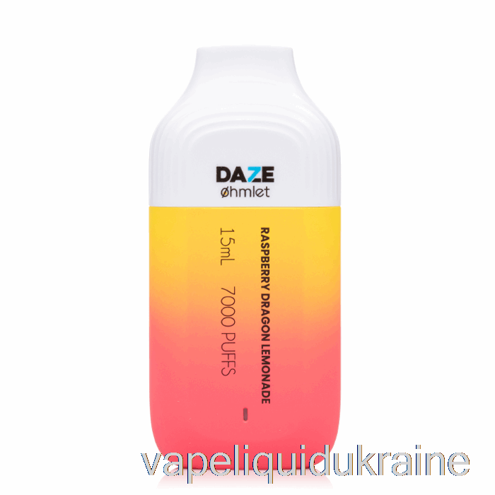 Vape Liquid Ukraine 7 Daze OHMLET 7000 0% Zero Nicotine Disposable Raspberry Dragon Lemonade